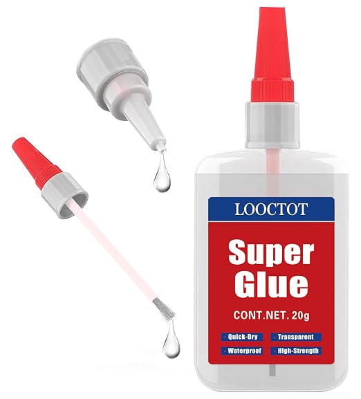 (2-in-1) Super Glue with Brush Applicator & Nozzle, 3D Printer Thick Glue for All Plastics and Fast Setting for Projects and Repairs,3000 CPS Clear Cyanoacrylate Glue, Mess Free Superglue Brush