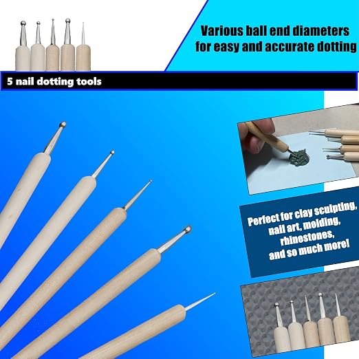 E6000 Craft Adhesive Bundle: 3.7 fl oz Tube with 10 Snip Tip Applicators, Set of 5 Plastic Spreader Tools and Set of 5 Nail Dotting Tools - Double-Headed with Various Sizes for Optimal Application