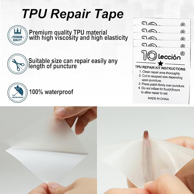 TPU Pool Patch Repair Kit for Air Mattress, Swimming Pool, Bounce House, Tent, Canvas, Canopy, Pool Floats, Tubes Air Bed and Inflatable Toys (3 in x 12 ft)