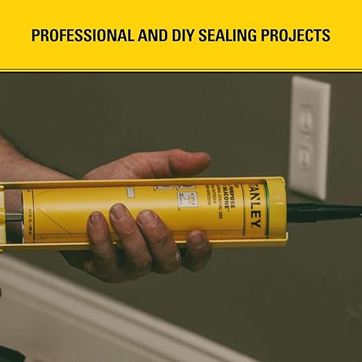 Stanley S421 All-Purpose RTV Silicone Sealant (2 x 10.1 fl.oz.) – 100% Waterproof Translucent Caulk | Industrial-Grade Silicone for Kitchen, Bathroom, Shower, Window, Door, Indoor & Outdoor Use