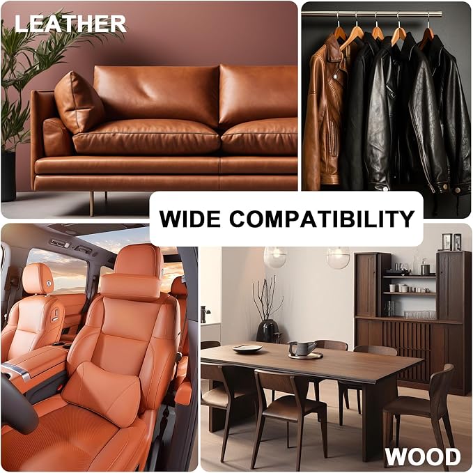 Leather Furniture Repair Salve, Polisher, Restorer & Moisturizer | Leather Cleaner and Conditioner for Car Seats, Hardwood Floors, Couches, & Boots, Prevent Cracking or Fading, with Sponge
