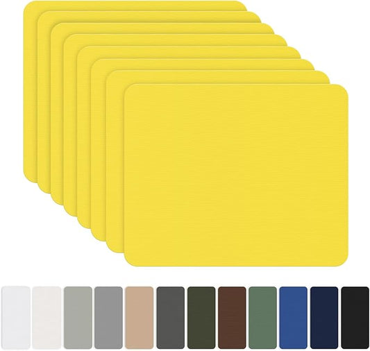 OAZ 8 Pieces 7.87 x 5.9 inch Nylon Repair Patches Nylon Fabric Patch Self-Adhesive Fabric Repair Tape Waterproof Lightweight Outdoor Gear Patch Kit for Down Jacket Clothing Tent Bag (Yellow)