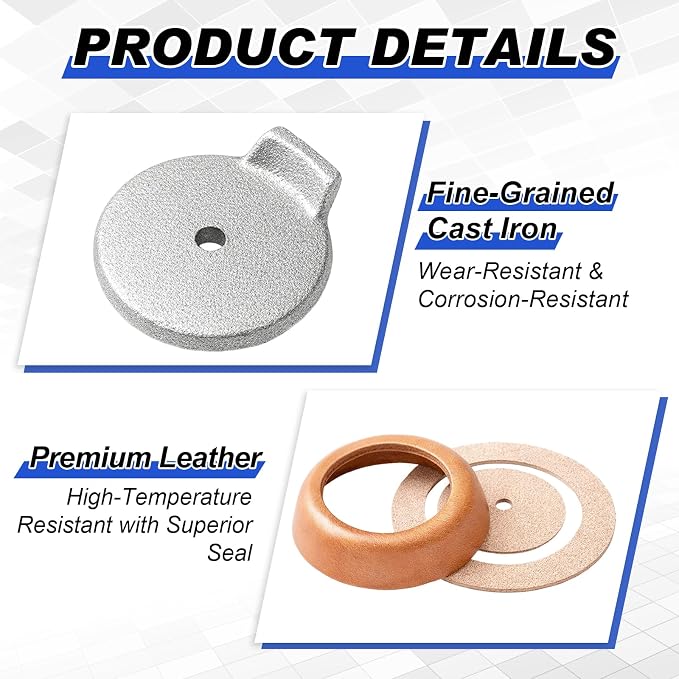 Pitcher Pump Repair Kit and Well Parts Set Compatible with Simmons 1160/PM500 and No. 2 Hand Pumps, Lower Valve Leathers, Pitcher Pump Cup Leathers, Check Valve Weight and Maintenance Kit