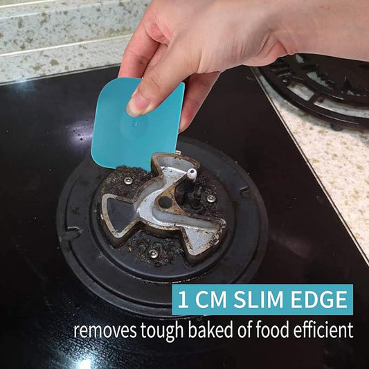 Premium Kitchen Pan Scraper Dish Scraper Tool, 5 Pack Plastic Pot Scraper Food Scraper Nylon Scraper, Non-Scratch Cast Iron Scraper Plastic Scraper Tool for Pan Pot Skillet Dish Burnt Food Cleaning