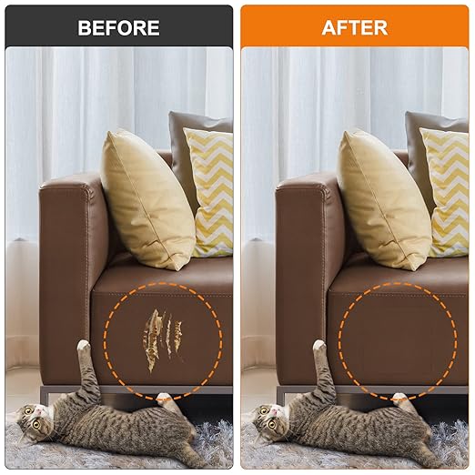 Cahomo Self-Adhesive Leather Repair Patches Tape for Couches - 8x11 inch, Vinyl & Leather Repair Kit for Furniture, Car Seats, Handbags, Jackets - Dark Brown