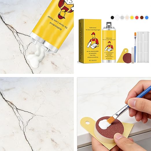 Quick-Drying Tile Repair Glue, Multifunctional Tile Stone Crack Repair Kit, Tile Repair kit for Ceramic Porcelain Floor Wall Tile Repair (1)