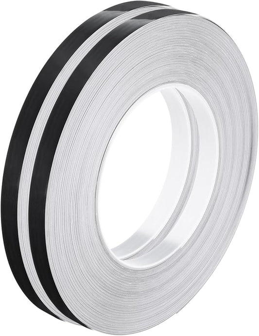 HARFINGTON 2Pcs Floor Tiles Black Foil Lines Metallic Mirror Tape 0.39" x164 Ft Self Adhesive Decor Floor Wall Seam Sticker Waterproof Gap Sealing Tape for Kitchen Bathroom Cabinet