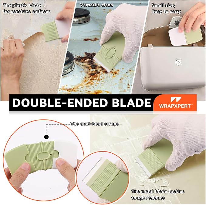 WRAPXPERT Peel and Stick Wallpaper Tools,Wallpaper Smoothing Tool Kit with Smoother,Edge Guider,Paste Brush for Backsplash Tile,Contact Paper