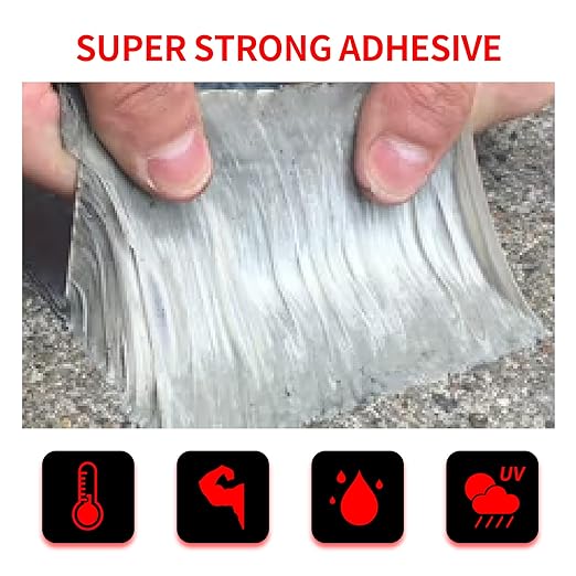 TAPEBEAR 12 Rolls Butyl Tape Waterproof Sealing Tape 8inch x16feet, Upgraded Aluminum Foil Tape Heavy Duty for RV Repair, Awning, Window, Glass & EDPM Roof Leak Patching, Boat and Pipe Sealing, Silver