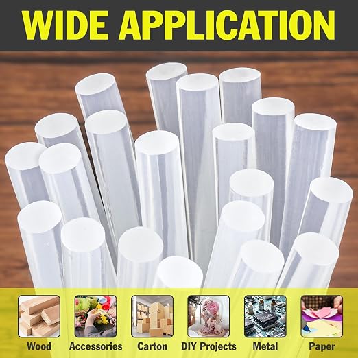 600 Pack Mini Hot Glue Sticks, 4" Long x 0.27" Diameter Glue Sticks for Mini Glue Guns, Multipurpose for Wood, Metal, Glass, Plastic, Floral, Fabric, Leather, Foam, Floral