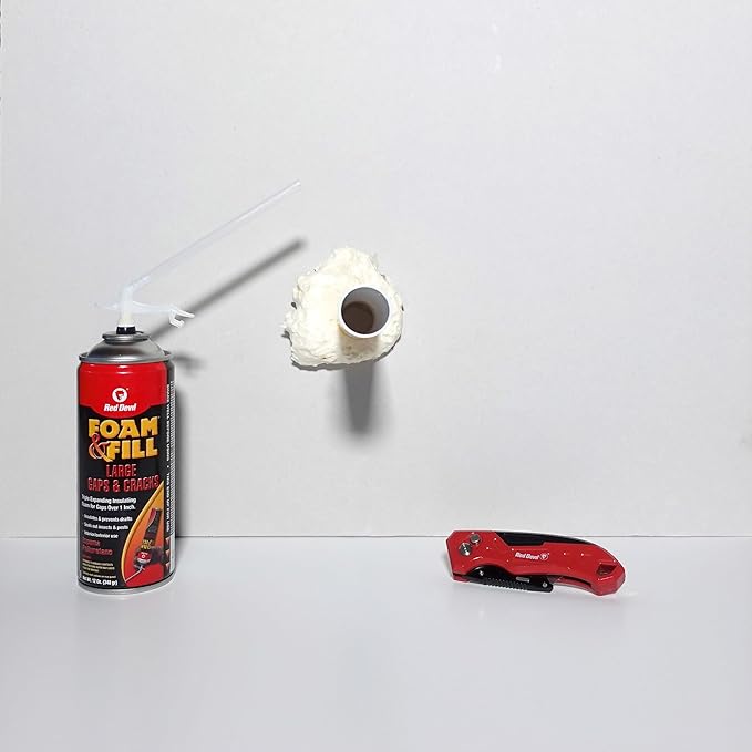 Red Devil 0908 Foam & Fill Large Gaps & Cracks Expanding Polyurethane Sealant, 8 oz, Off White, Case of 6