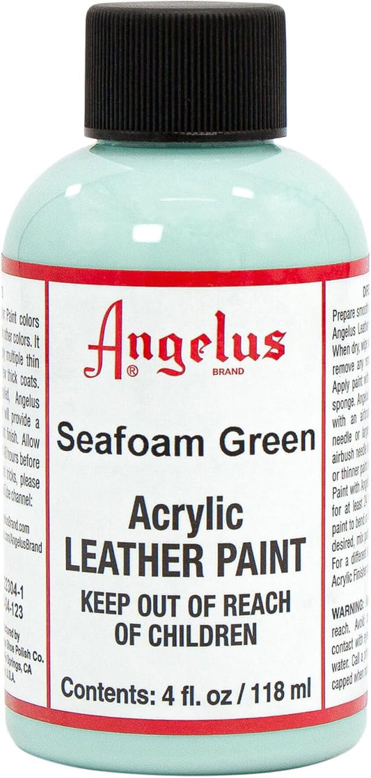 Angelus Acrylic Leather Paint for Purse Leather Vinyl 4 Oz Seafoam Green