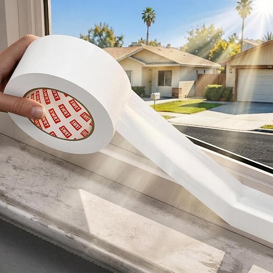SWRT White Window Weather Sealing Tape, 2 in X 90 FT Summer Window Insulation, Air Conditioner and AC Seal, Self Adhesive Residue Free, Blocks Hot Air, Dust and Insects for Doors and Windows