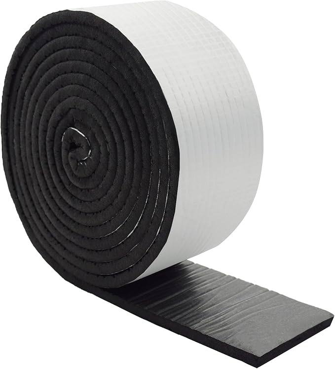 DOBTIM Foam Foil Pipe Insulation Wrap, Reflective Foil Insulation Tape Self Adhesive with High Resilience for Pipe Insulation Wrap 16 Ft Long x 4 Inch Wide x 3/8 Inch Thick