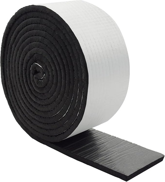 DOBTIM Foam Foil Pipe Insulation Wrap, Reflective Foil Insulation Tape Self Adhesive with High Resilience for Pipe Insulation Wrap 16 Ft Long x 4 Inch Wide x 3/8 Inch Thick