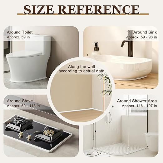 Flexible Quarter Round Molding (40 Inch) - Waterproof Self-Adhesive Silicone Trim for Floor Gaps & Bathtubs, Easy No-Tool Installation, Paint-Free Gap Cover