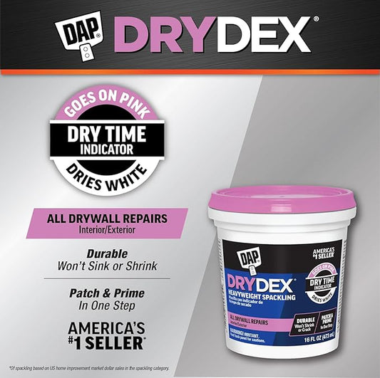 DAP DryDex Dry Time Indicator Spackling, Pink/White, 16 Oz (7079812348)