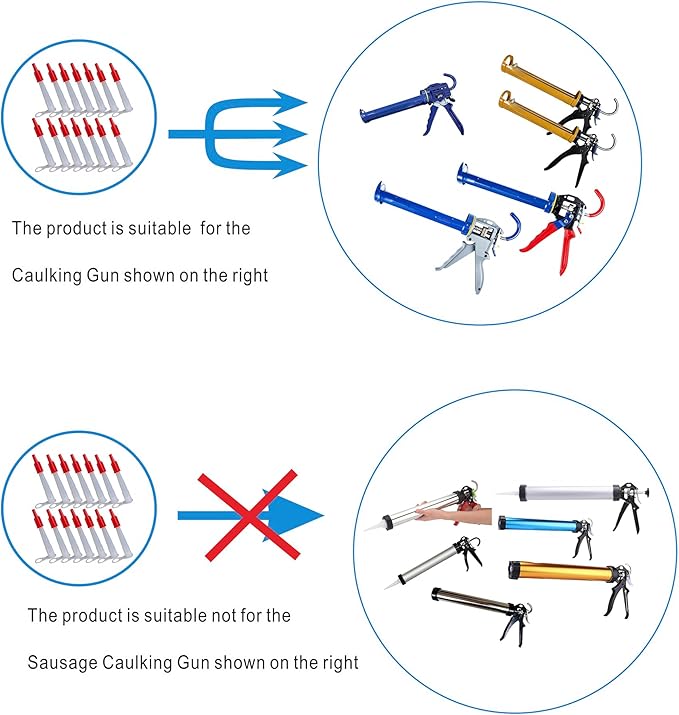 12 PACK Caulking Nozzle Extension Tube with Cover caulking extension nozzle,caulking gun extension nozzle,caulk tube extension