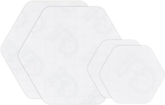 GEAR AID Tenacious Tape Hex – 2.5” & 1.5” Repair Patches (4 Patches: Two 2.5” & Two 1.5”, Clear) – Peel-and-Stick Outdoor Nylon Fabric to Fix Holes and Burns in Down Jackets, Rain Gear and Tents