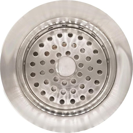 Westbrass D214-20 3-1/2" Post Style Large Kitchen Sink Basket Strainer, Stainless Steel