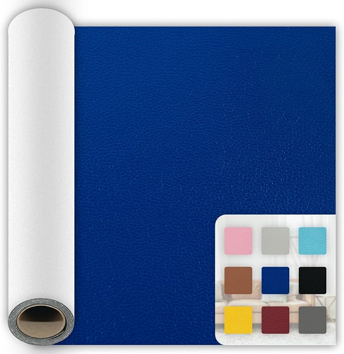1Pcs Leather Repair Patch, Blue Self Adhesive Leather Repair Patch Kit 15.7x59 Inch, Large Vinyl Leather Repair Tape for Furniture, Car Seat, Couch, Sofa, Chair, Boat Seat