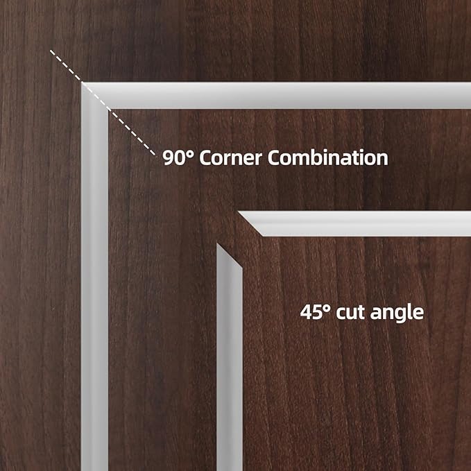 10Ft Quarter Round Trim L-Shaped Bendable Silicone Self-Adhesive Peel and Stick Molding for Floor Edge, Wall Corner, Stairs, Cabinet & Tub, White