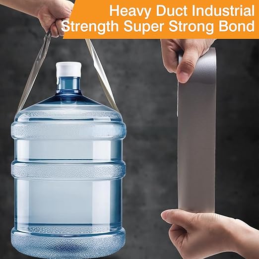 Heavy Duty Duct Tape 2 Inch X 33 Yards, 8.5 Mil Thickness, Multi Purpose White Duct Tape, No Residue, Waterproof, Tear by Hand - for Indoor Outdoor Repairs, Industrial, Professional Use