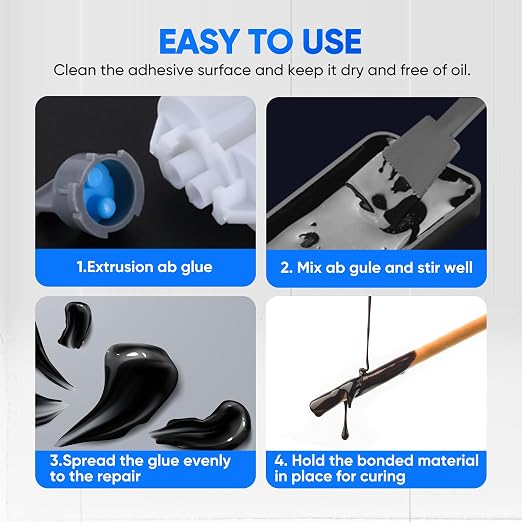 Vicpricme Plastic Glue Black,2 Part Epoxy Glue, 1.76oz Syringe, Waterproof Plastic Weld Adhesive, can Bond Metal, Plastics, Wood, Ceramics, is The Best Golf Club Epoxy Resin Crack Repair Glues (1)