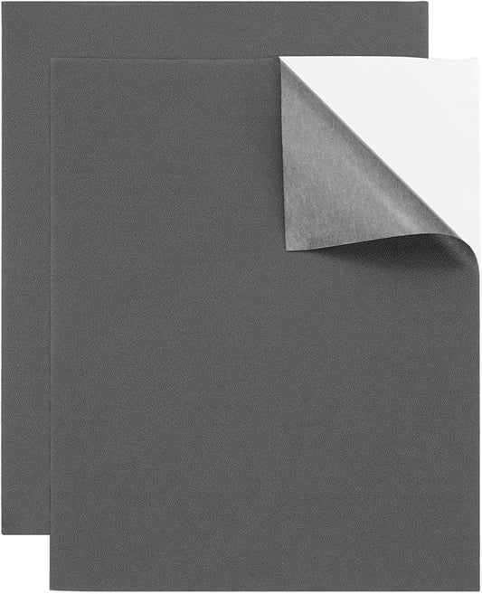 MECCANIXITY 2 Pcs Leather Repair Patch 8"x10" Self-Adhesive Leather Vinyl Repair Tape Kit for Furniture Couches Sofa Chair Car Boat Seats Jackets, Medium Gray