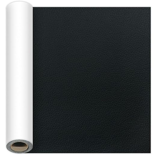 Black Leather Repair Tape, 15.7×47 Inch Self-Adhesive Leather Repair Patch for Couch, 1 Roll Vinyl Leather Repair Kit Leather Patches for Handbags, Car Seat, Office Chairs