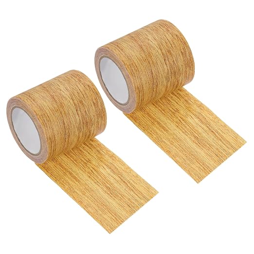 uxcell 2 Pcs Wood Grain Repair Tape, 2.2" x 15ft Self Adhesive Wood Grain Colored Duct Tape Waterproof Repair Patch for Furniture Floor Scratch Fix, Baseboards, DIY Decor, Golden Oak