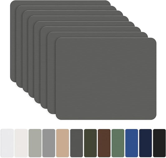 OAZ 8 Pieces 7.87 x 5.9 inch Nylon Repair Patches Nylon Fabric Patch Self-Adhesive Fabric Repair Tape Waterproof Lightweight Outdoor Gear Patch Kit for Down Jacket Clothing Tent Bag (Dark Gray)