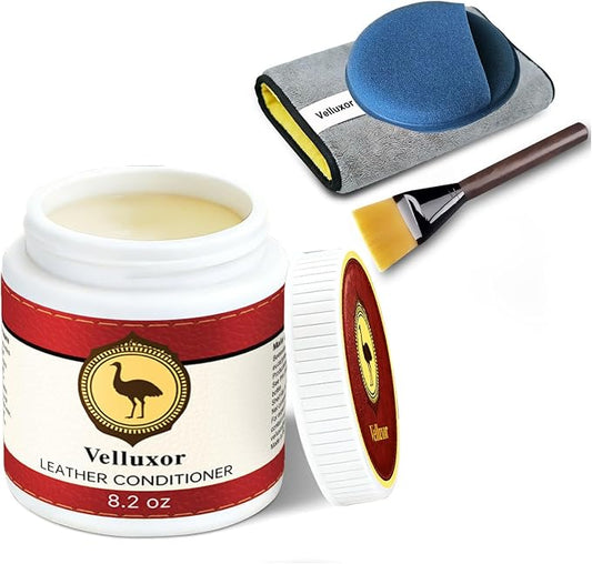 Furniture Salve for Leather (8.2oz), Polisher, Moisturizer and Restorer for Couches and Furniture - Conditioner for Leather, Wood, Bags, Car Seats, Jackets, Vinyl, Leather Repair Salve