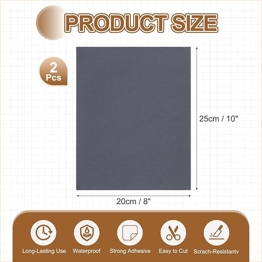 MECCANIXITY 2 Pcs Leather Repair Patch 8"x10" Self-Adhesive Leather Vinyl Repair Tape Kit for Furniture Couches Sofa Chair Car Boat Seats Jackets, Blue Gray