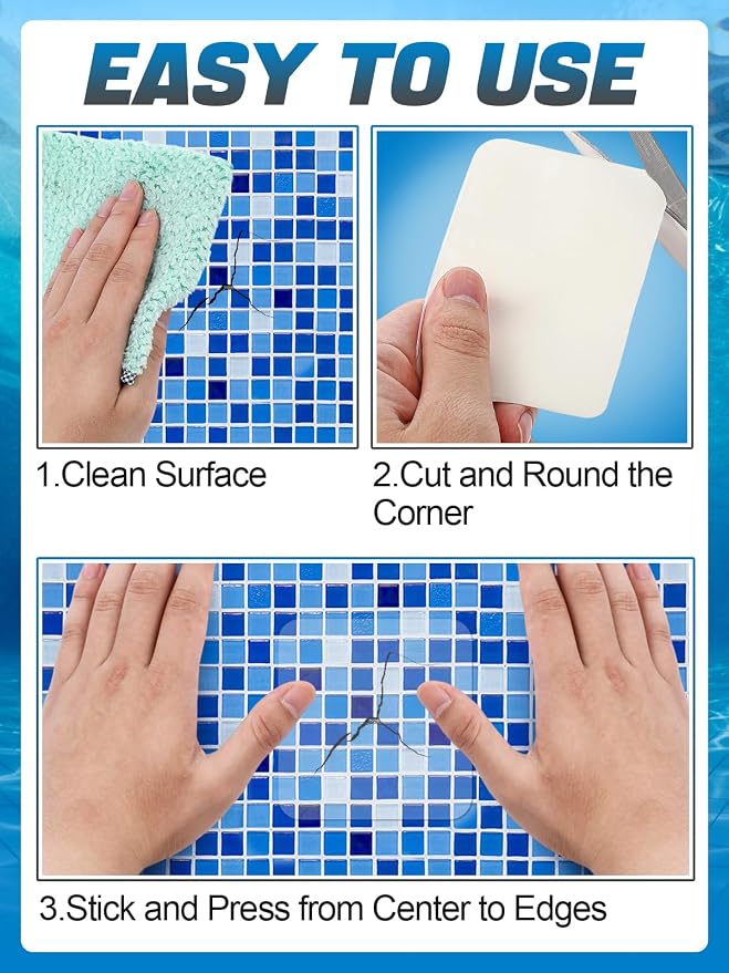 Aulock High-Viscosity Clear TPU Pool Patch Repair Kit - Underwater Patching, Self-Adhesive Pool Liner Patch for In-ground & Above Ground Pools, Inflatable Hot Tubs & Floats, 4in W x 9.8ft L