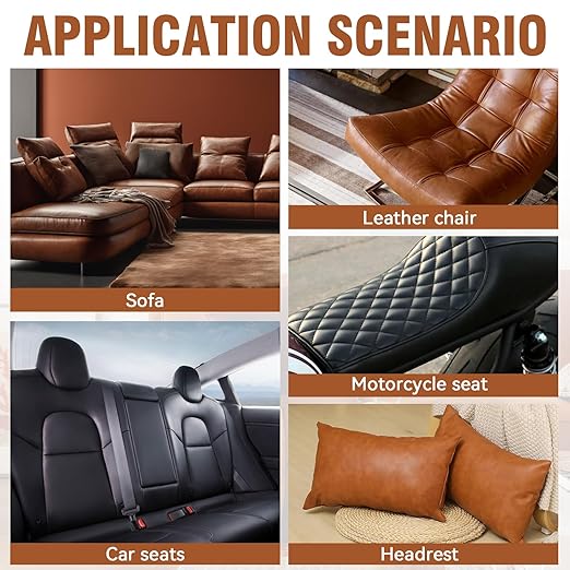 Vigorder Leather Repair Tape, 3" x 61" Self Adhesive Leather Repair Patch for Furniture, Sofa, Car Interior, Office Chair (Light Brown)