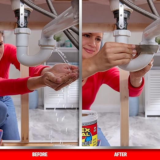 Flex Seal Power Putty, Moldable Waterproof Rubberized Sealant, Instantly Fills Gaps, Cracks, or Holes, Removable Reusable, Works Underwater, Pipes, Marine, Auto, RV, Metal, Plastic, Wood, Gray 8 oz
