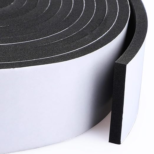 High Density Foam Tape - 2'' X 1/4'' X 13Ft Weatherproof Adhesive Prevent Condensation Heat Resistant Flame Retardant Weather Stripping Easy to Cut & Install & Remove for Car Doors Pipes Windows