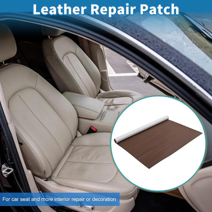 Self Adhesive Leather Repair Patch Strong Stickiness 19.6"x27.5" Leather Repair Tape PVC Faux Leather Light Brown 1 Pcs
