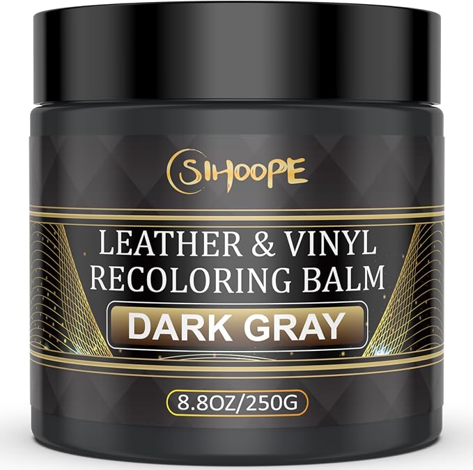 2025 New Advanced Leather Recoloring Balm,Dark Gray Leather Repair Kit for Furniture,Leather Dye Filler,Leather Color Restorer for Couches,Leather Scratch Remover for Car Interior