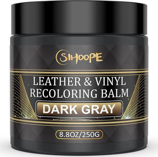 2025 New Advanced Leather Recoloring Balm,Dark Gray Leather Repair Kit for Furniture,Leather Dye Filler,Leather Color Restorer for Couches,Leather Scratch Remover for Car Interior