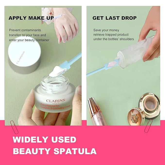 Small Beauty Spatula, 4 Pcs Mini Spatula for Cosmetics Lotion Makeup, Every Drop Tiny Spatula for Makeup and Kitchen Jar, Wax Waxing Body Hair Removal