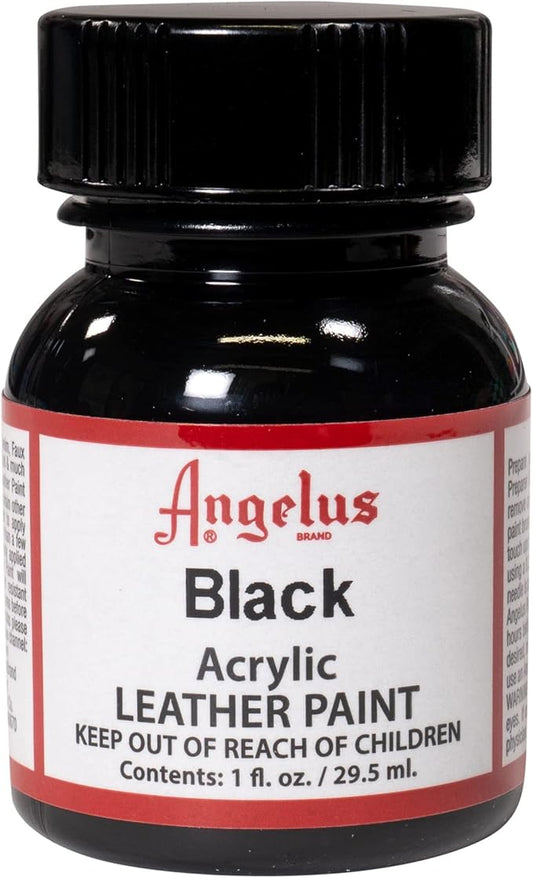 Angelus Acrylic Leather Paint, 1 Fl Oz, Black - Professional Flexible, Crack, Scratch, Peel Resistant Leather Paint for Shoes, Sneakers, Canvas, Furniture and Other Leather Projects | Professional Flexible, Crack, Scratch, Peel Resistant Leather Paint ...