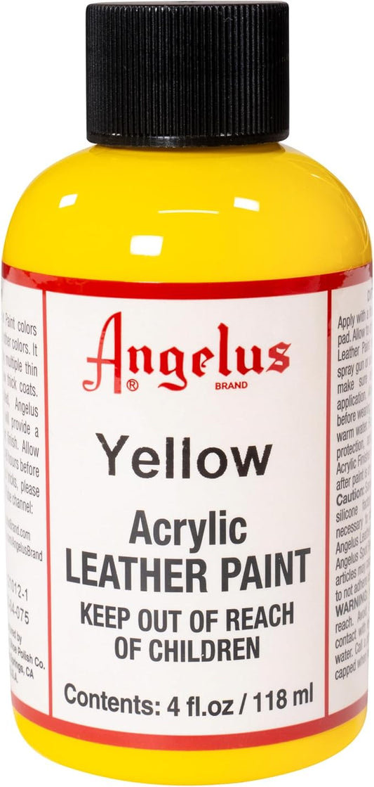 Angelus Acrylic Leather Paint, 4 Fl Oz (Pack of 1), Yellow