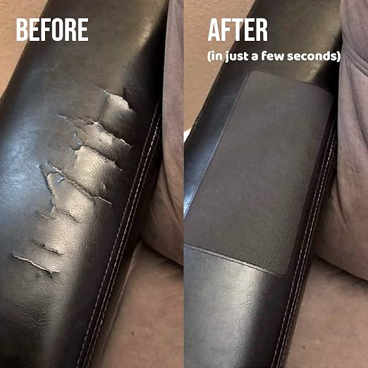 MastaPlasta Premium Leather Repair Patch - Navy 4" x 2.4" (10 x 6 cm). Your Instant Stick-On Upholstery-Quality Leather Repair Kit for Couches, Car Interiors, Bags & DIY