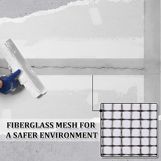 350 ft x 4 Inch Cement Board Joint Tape Self Adhesive Durable Gray Fiberglass Mesh Drywall Mesh Repair Tape for Cement Board Joints Repairing, Sealing and Strengthening