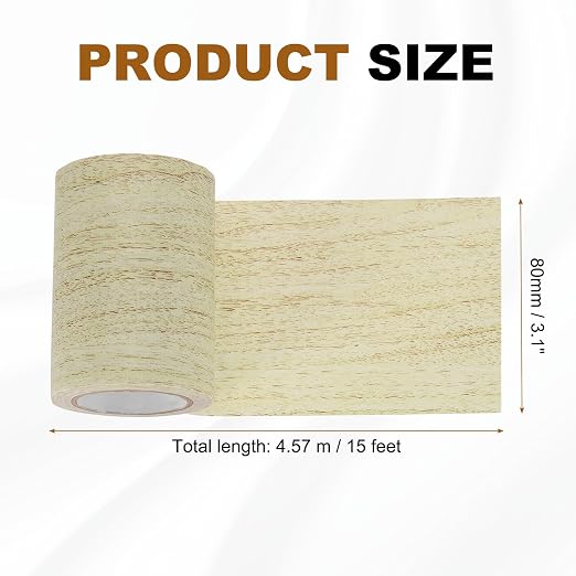 uxcell Wood Grain Repair Tape, 3.1" x 15ft Self Adhesive Wood Grain Colored Duct Tape Waterproof Repair Patch for Furniture Floor Scratch Fix, Baseboards, DIY Decor, Gray Pine