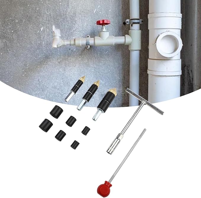 FABsULETTA Stainless Steel Hot Melt Water Stop Pin Kit, PPR Pipe Repair Tool Set with RuBsBser Rings for Concrete SlaBs and Through Wall Leaks(A)