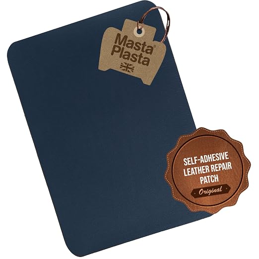 MastaPlasta Original Self-Adhesive Leather Patches for Furniture Repair - Navy 11" x 8" (28 x 20 cm). Upholstery-Quality Patch for Leather Chair, Leather Patch for Car Seat Repair