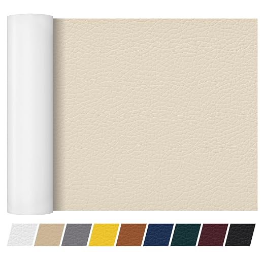 Leather Repair Patch Tape 16×55 inch Furniture Leather Strong Self Adhesive Tape for Sofas Couch Car Seats Cabinets Bags Anti Scratch Patches First Aid Patch Fixing Leather Light Beige